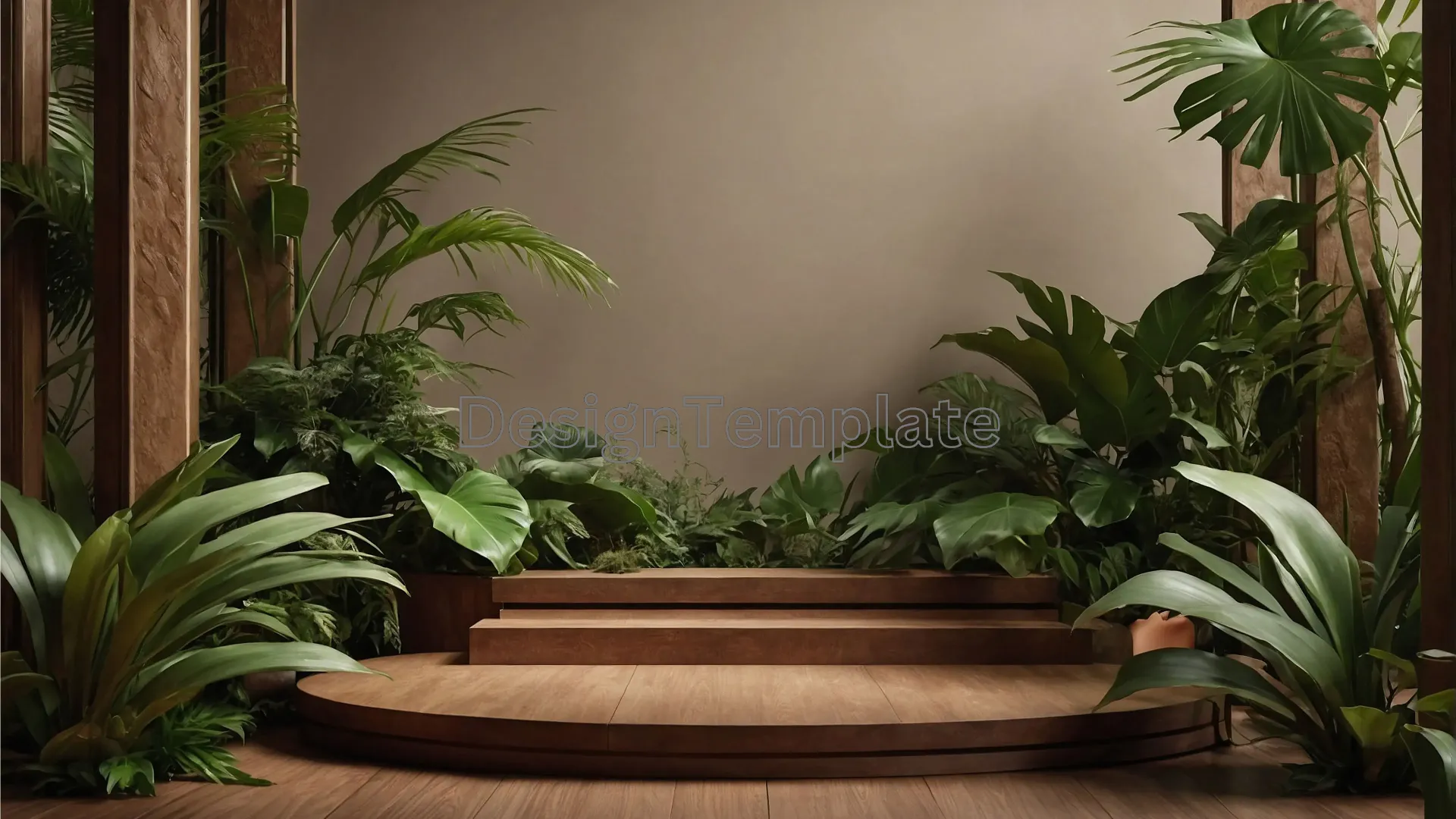 Botanical Display Podium Green Scene Texture image